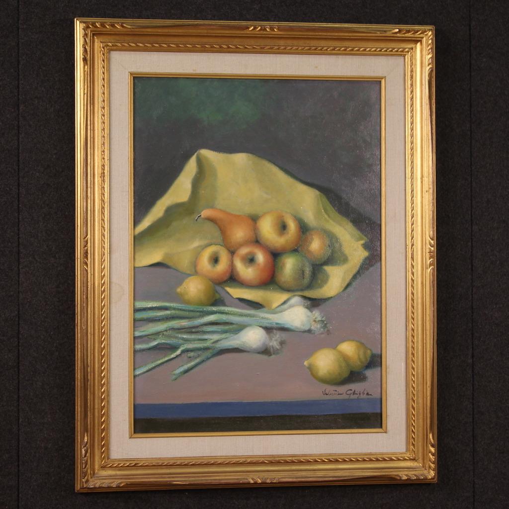 20th Century Oil on Canvas Italian Signed Still Life With Fruit Painting, 1940 10