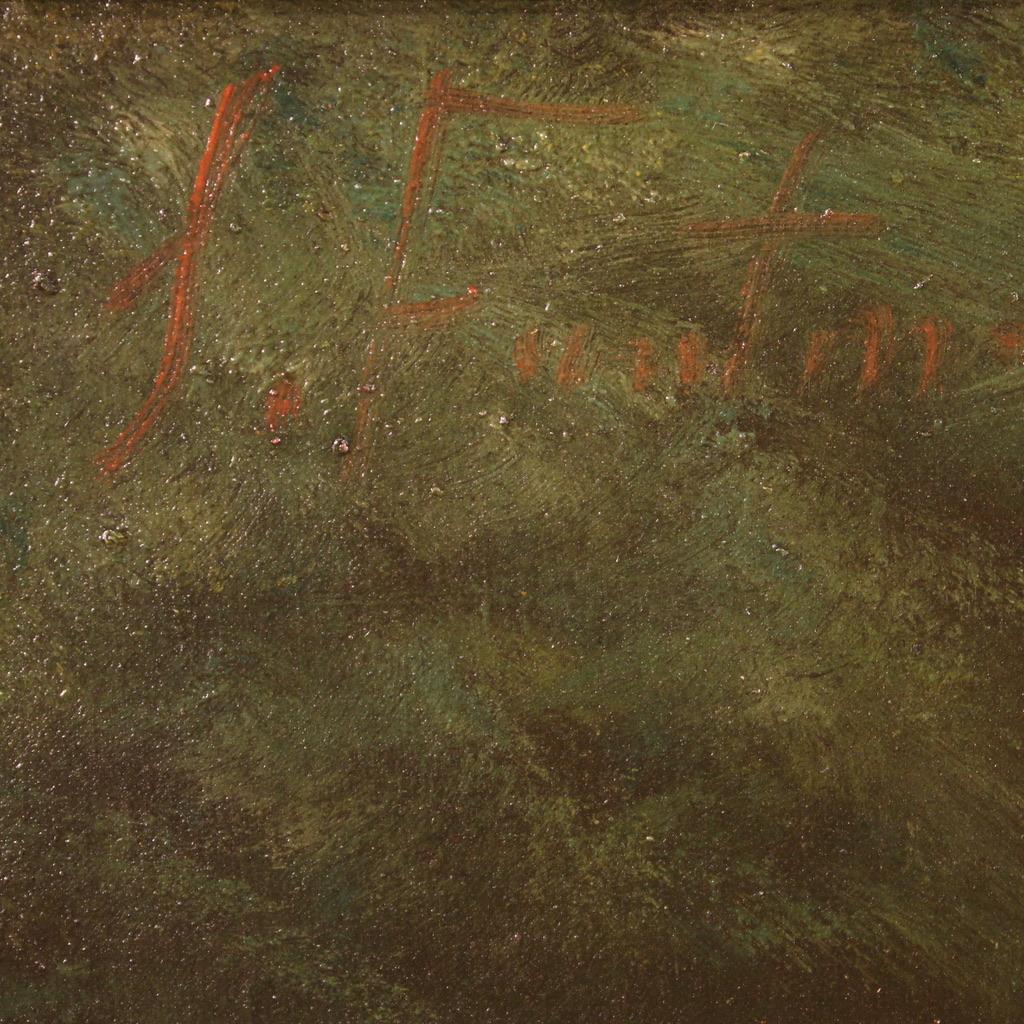 Toile Peinture à l'huile sur toile italienne du 20ème siècle, nature morte avec fruits, signée, 1950 en vente