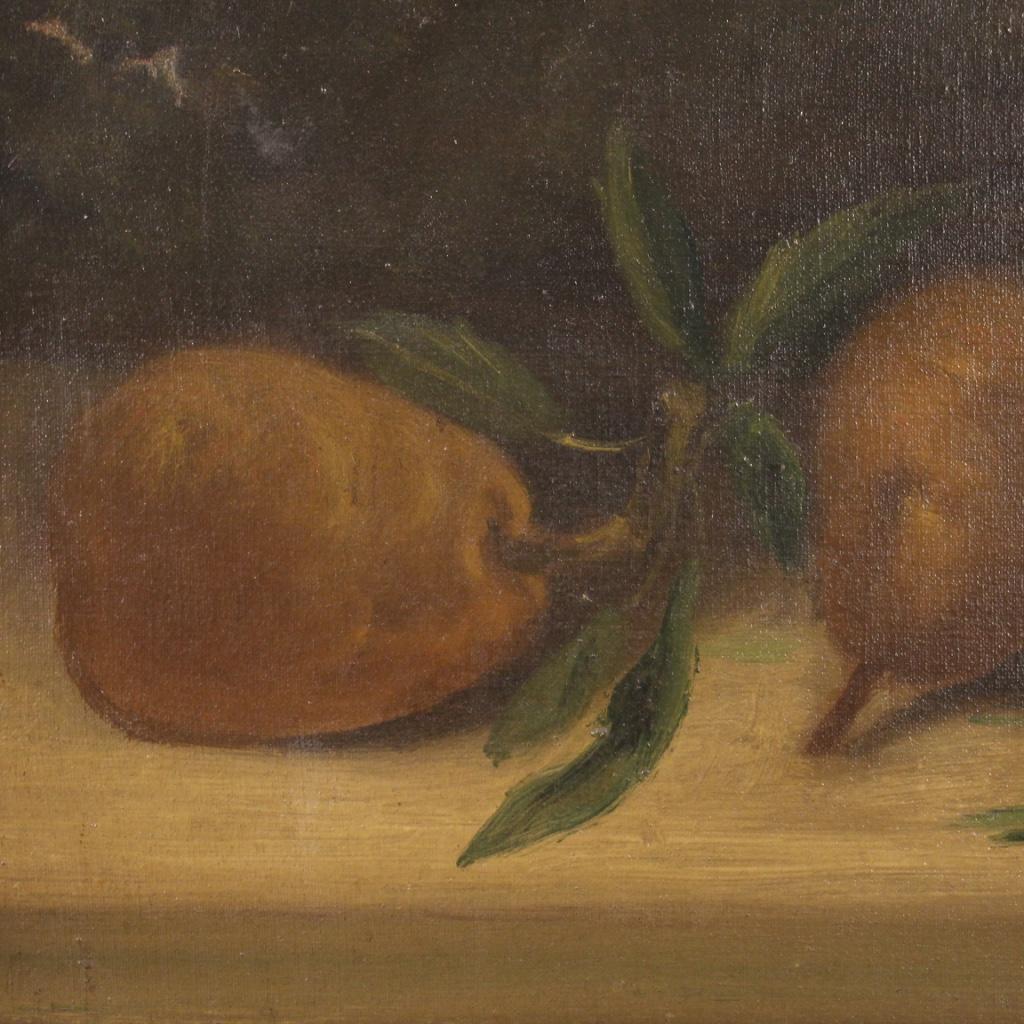 20th Century Oil on Canvas Italian Signed Still with Fruit Life Painting, 1930s 7