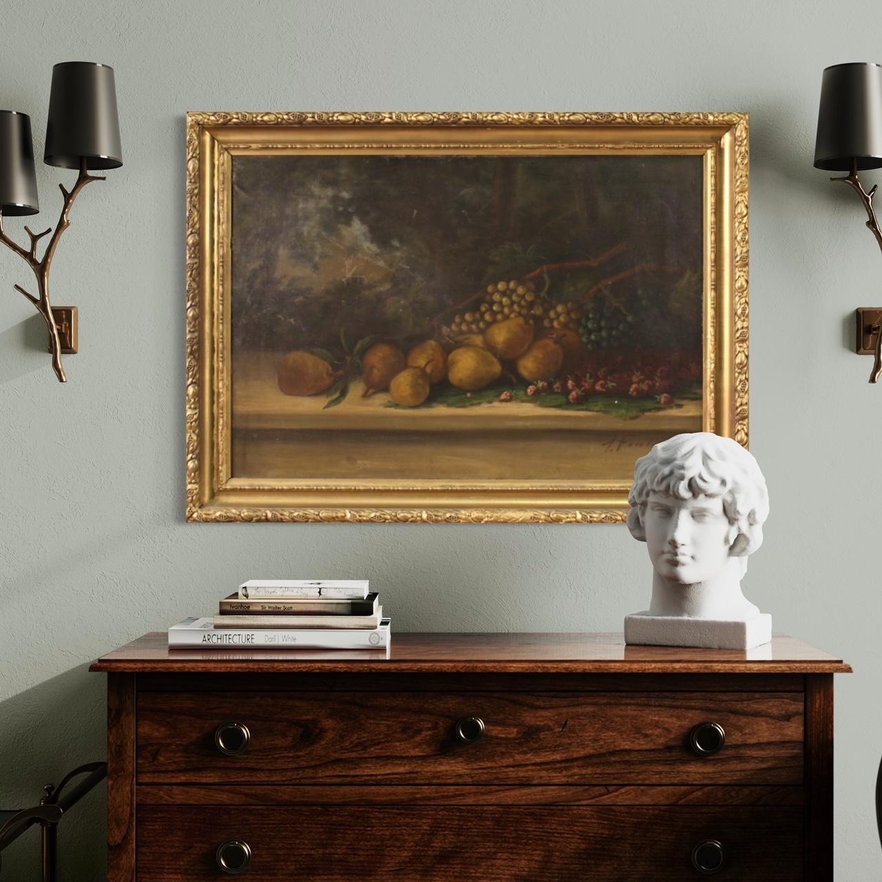 20th Century Oil on Canvas Italian Signed Still with Fruit Life Painting, 1930s 8