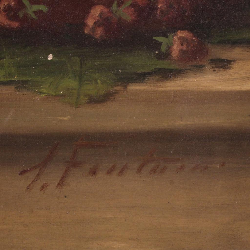 Mid-20th Century 20th Century Oil on Canvas Italian Signed Still with Fruit Life Painting, 1930s