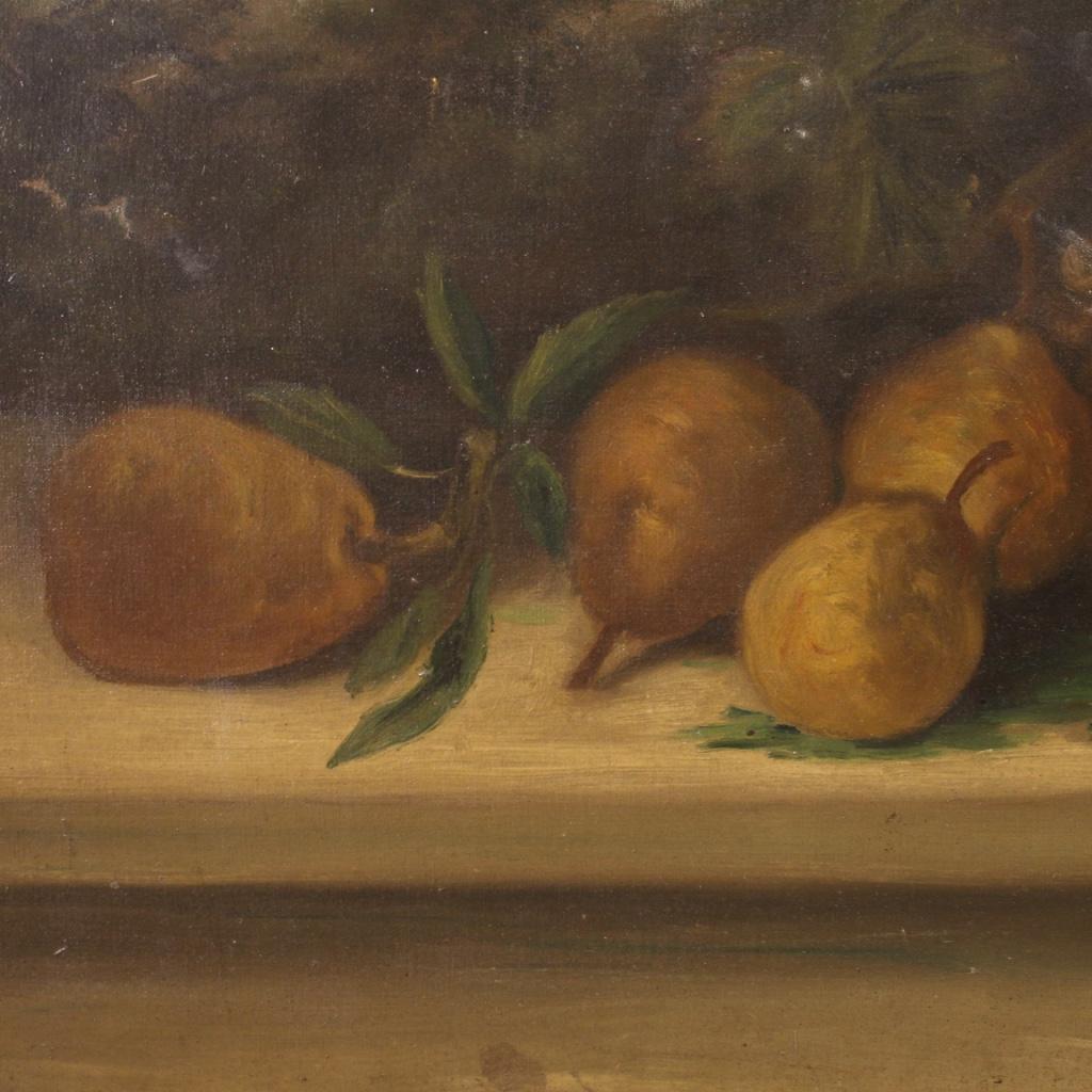 20th Century Oil on Canvas Italian Signed Still with Fruit Life Painting, 1930s 2