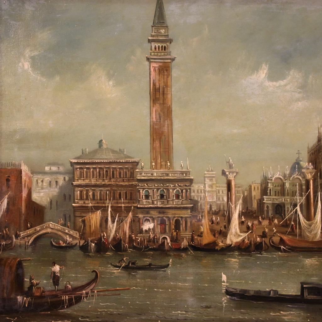 20th Century Oil on Canvas Italian Signed Venice View Painting, 1930 5
