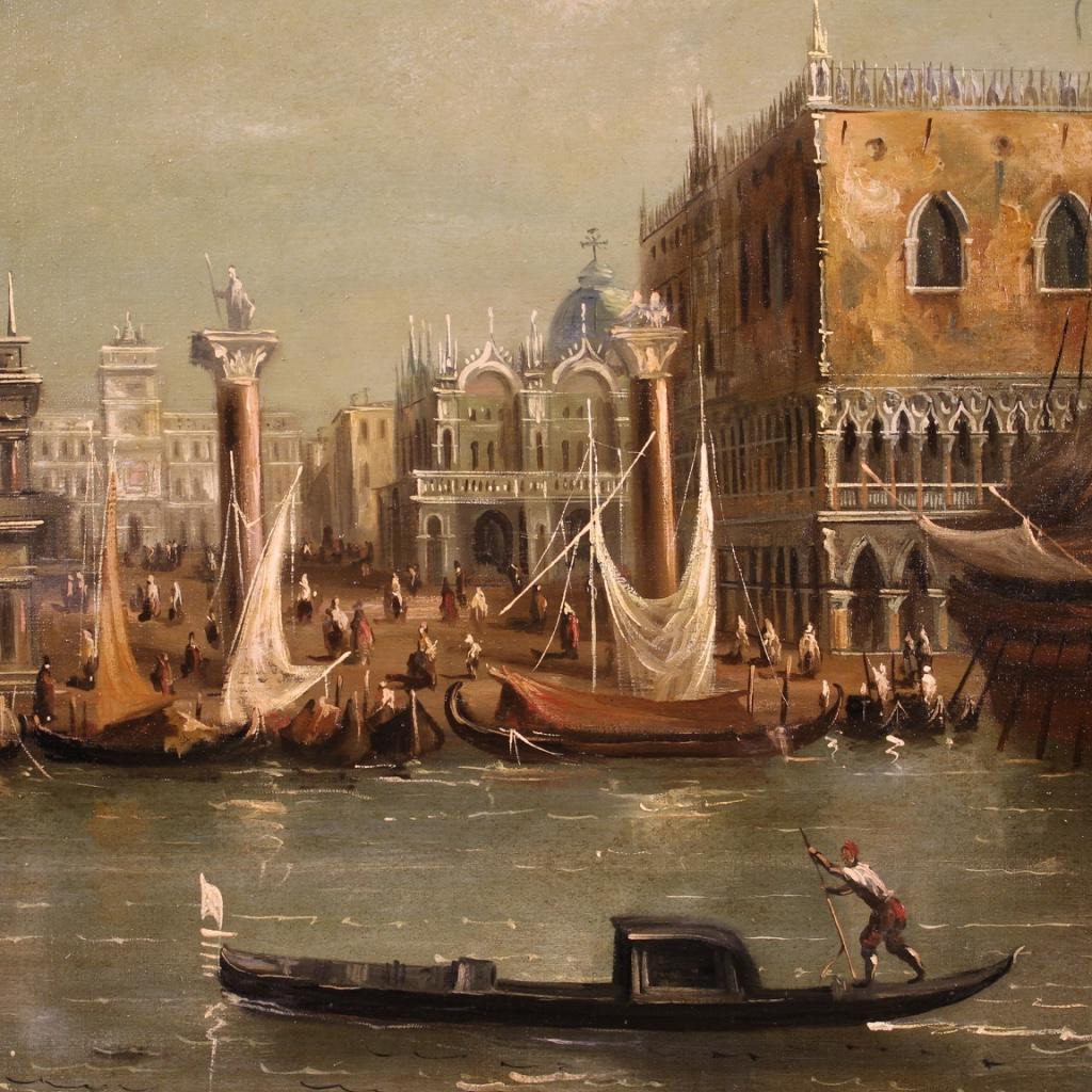 20th Century Oil on Canvas Italian Signed Venice View Painting, 1930 6