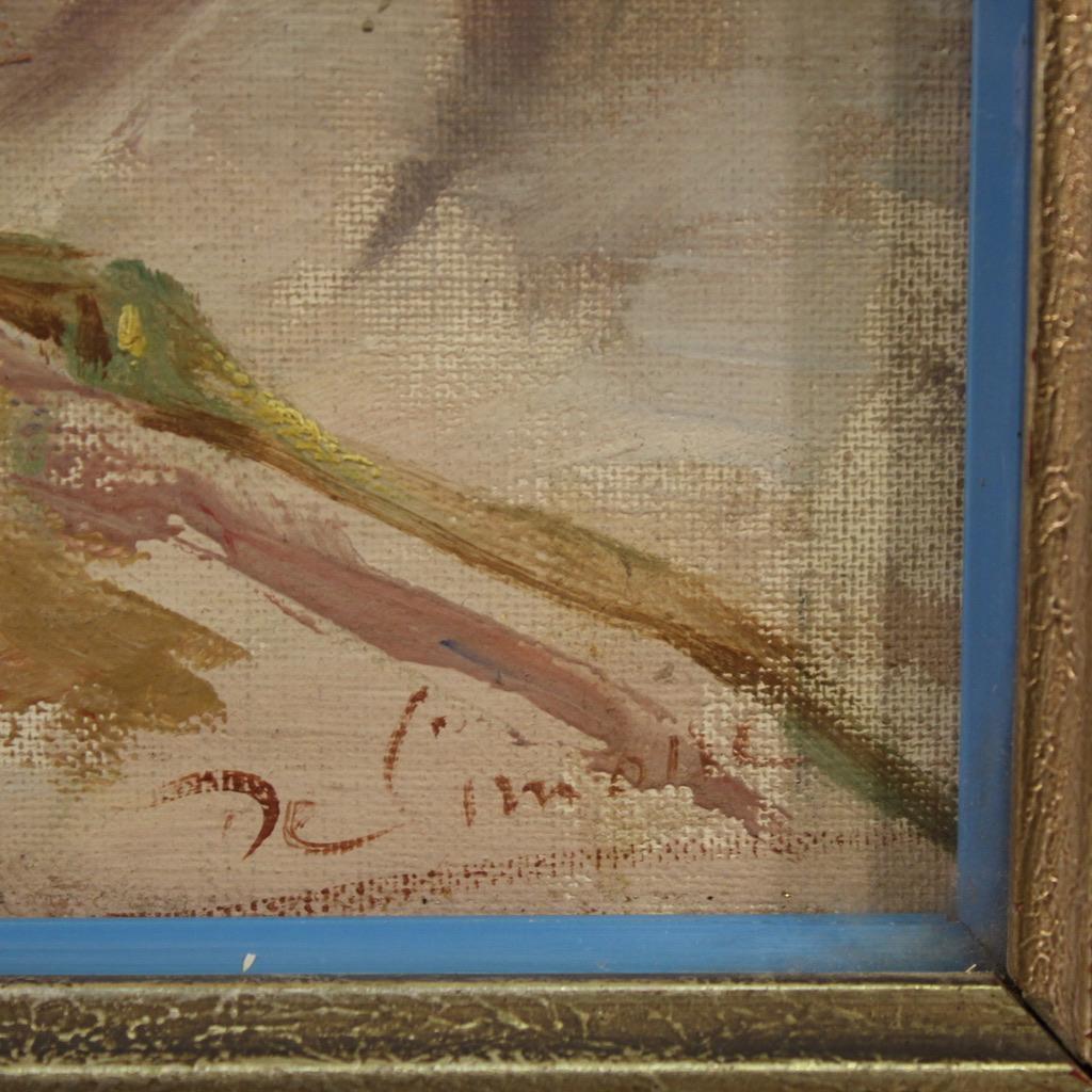 Italiano Olio su tela del XX secolo - Ritratto di ragazza firmato in Italia, 1920 in vendita