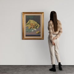 20e siècle Huile sur toile Nature morte italienne signée Valentino Ghiglia