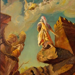 20th Century Oil on Canvas Italian Trompe L'Œil Mythological Painting, 1940