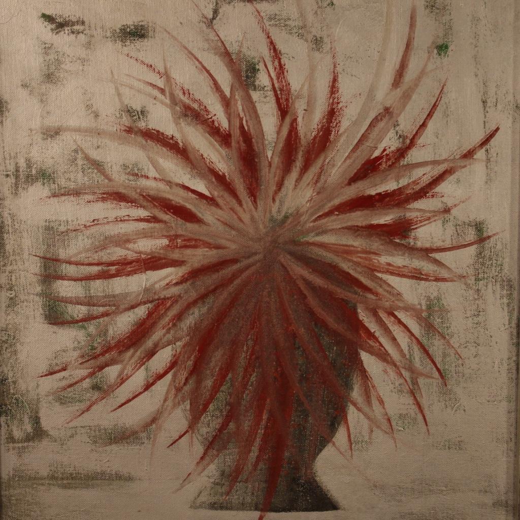20th Century Oil on Canvas Italian Vase with Flower Painting, 1970 1