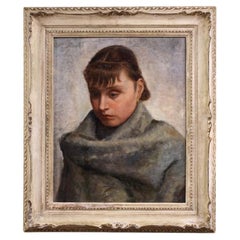 20th-Century Oil-on-Canvas Portrait of an Italian Woman, 1920