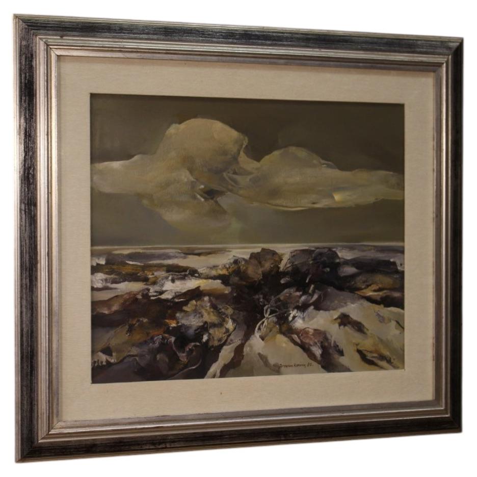 20th Century Oil on Canvas Landscape Painting Signed Rosini, 1980 For Sale