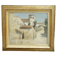 20th Century Oil on Canvas Painting on a French Lane