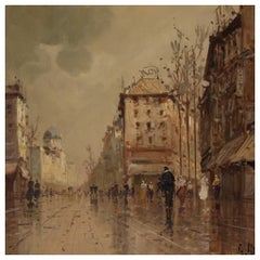 20th Century Oil on Canvas Paris View Landscape Italian Signed Painting, 1970