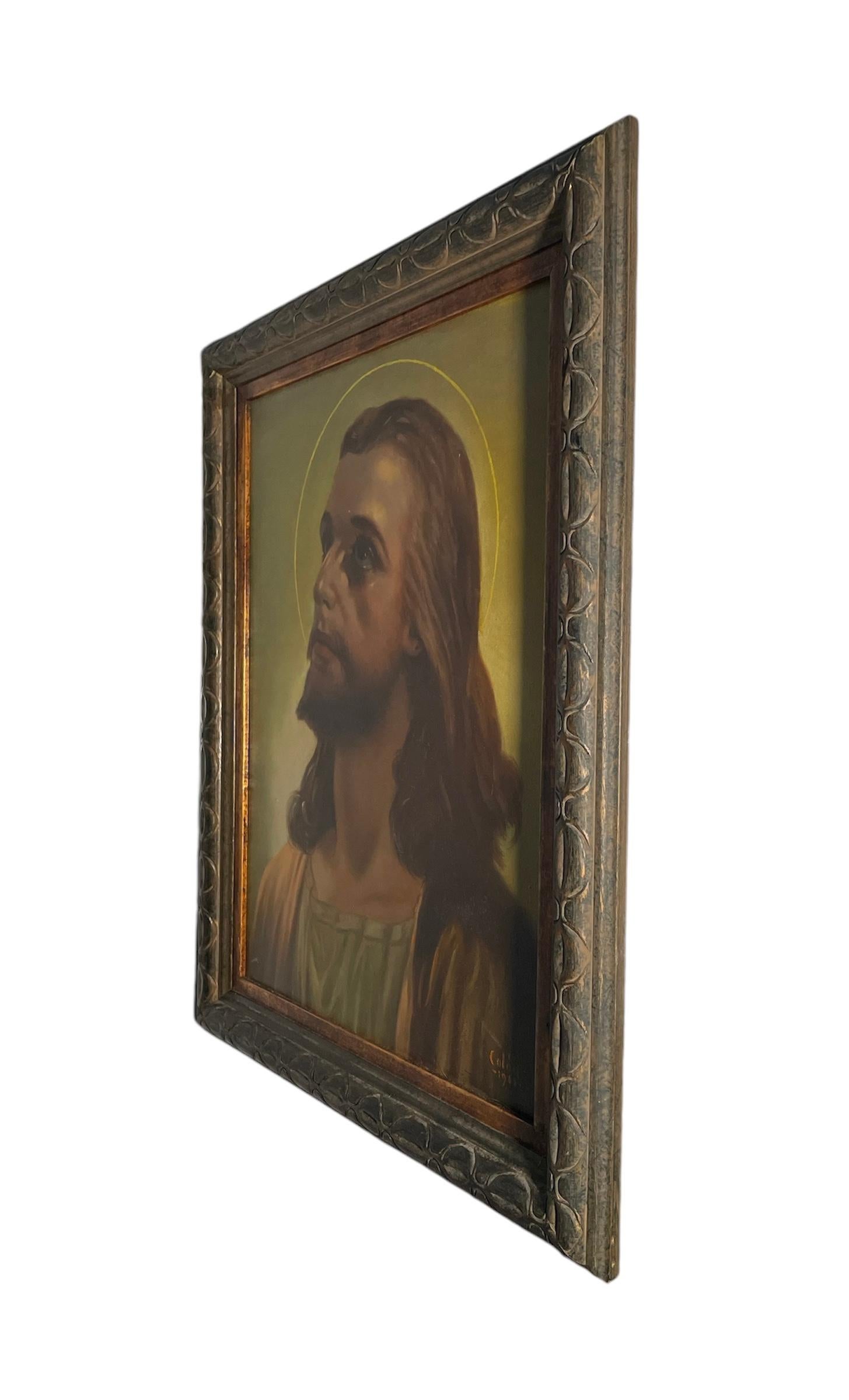 Ritratto di Gesù Cristo su tela del 20° secolo in vendita 1