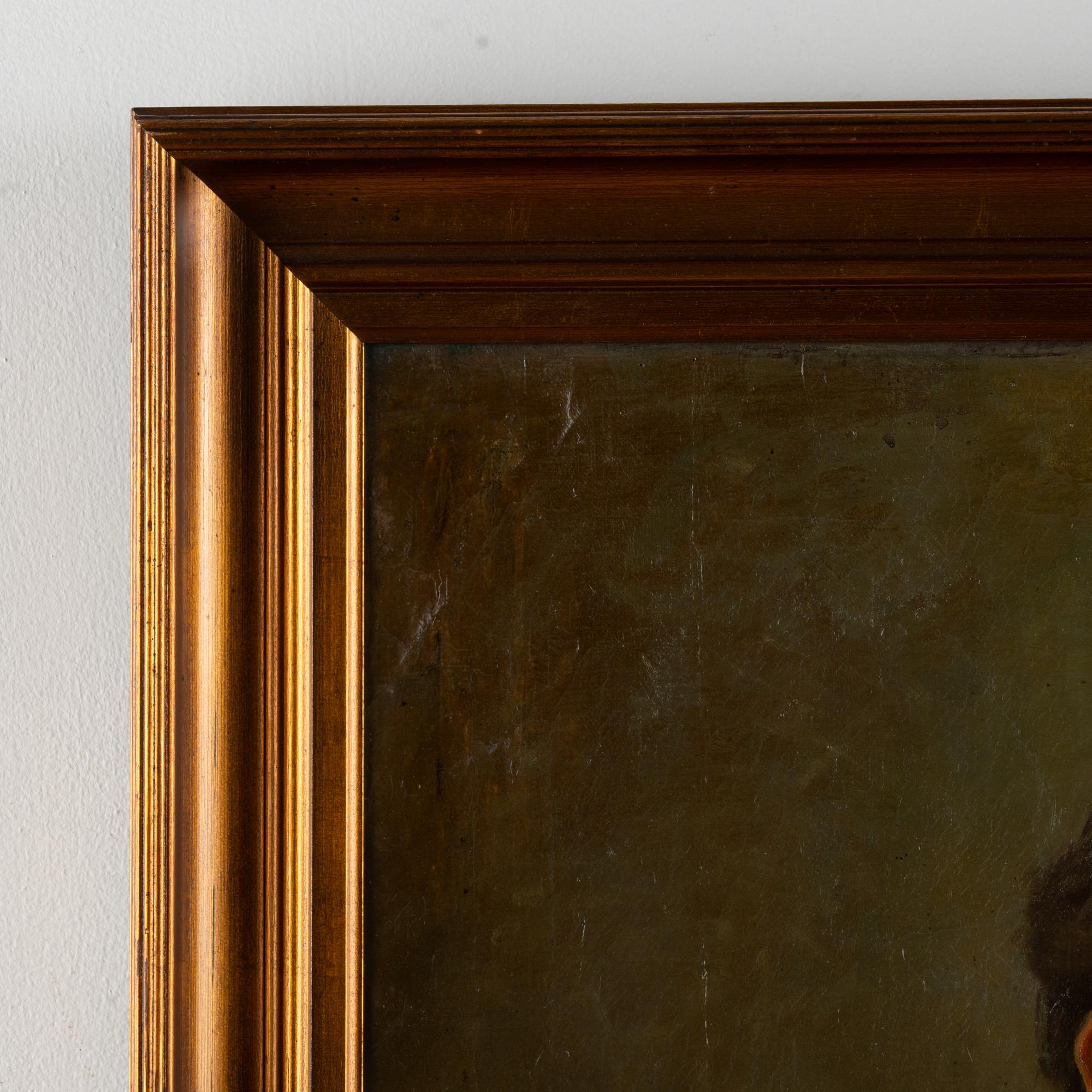 Siglo XX Óleo sobre lienzo Autorretrato del artista, firmado C. Hornung-Jensen en venta 2
