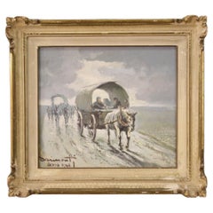 20th Century Oil on Canvas Signed and Dated Italian Landscape Painting, 1942 20th Century Oil on Canvas Signed and Dated Italian Landscape Painting, 1942