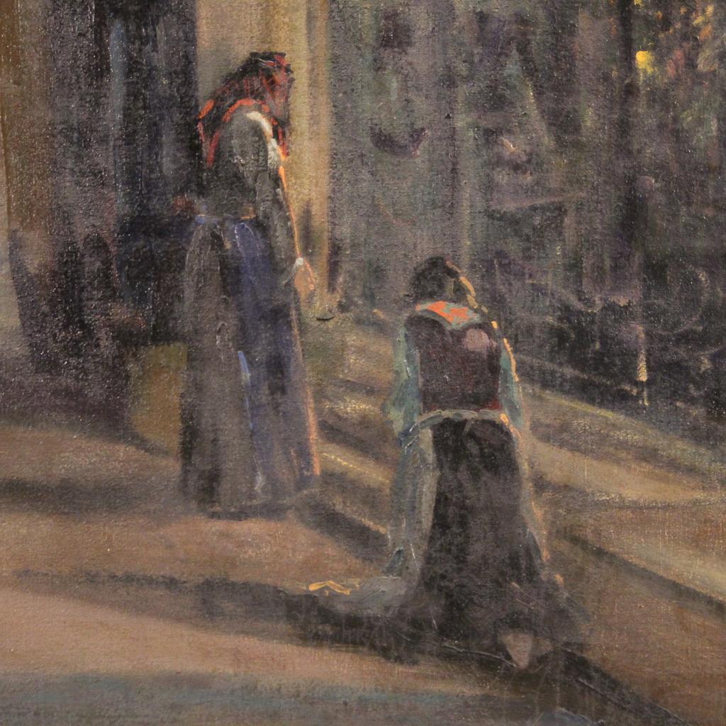 20th Century Oil on Canvas Signed and Dated Italian Painting, 1924 For Sale 8