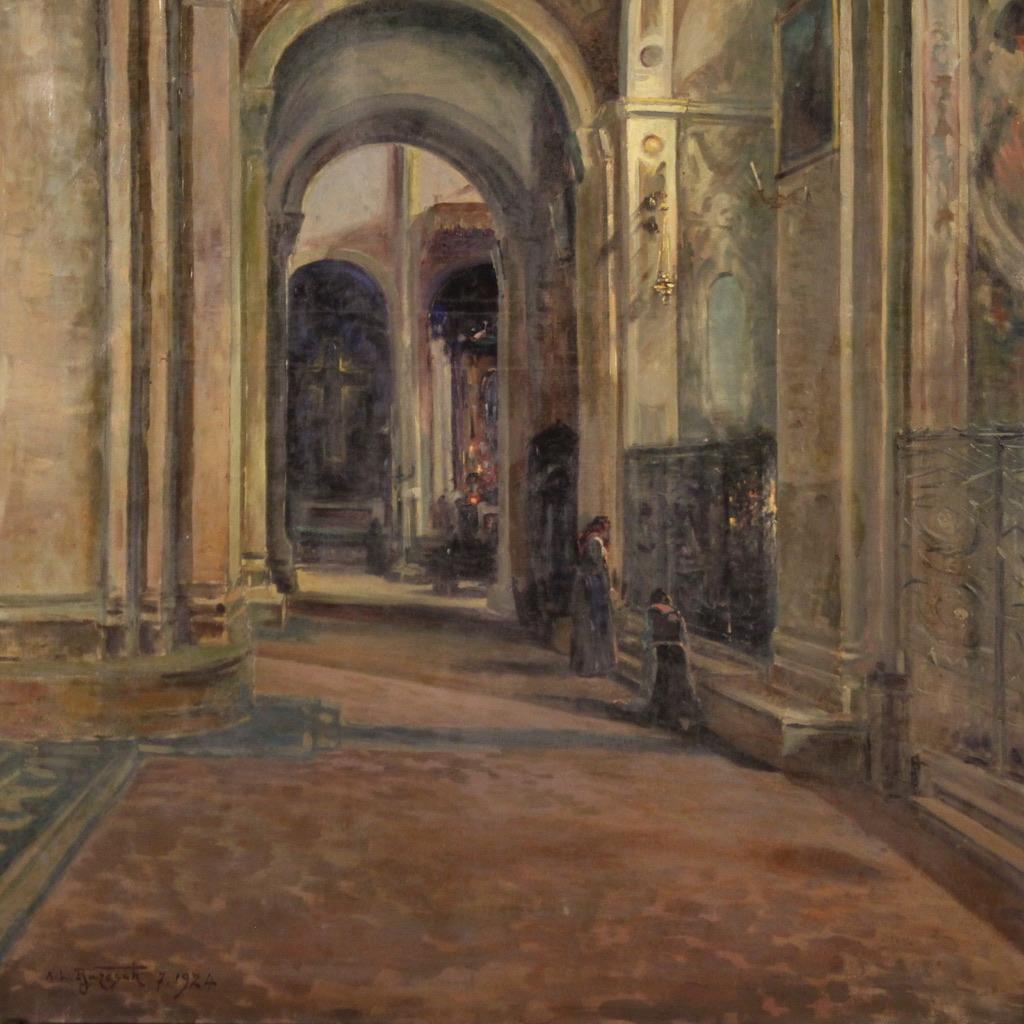huile sur toile du 20e siècle Signée et datée Peinture italienne, 1924 en vente 3
