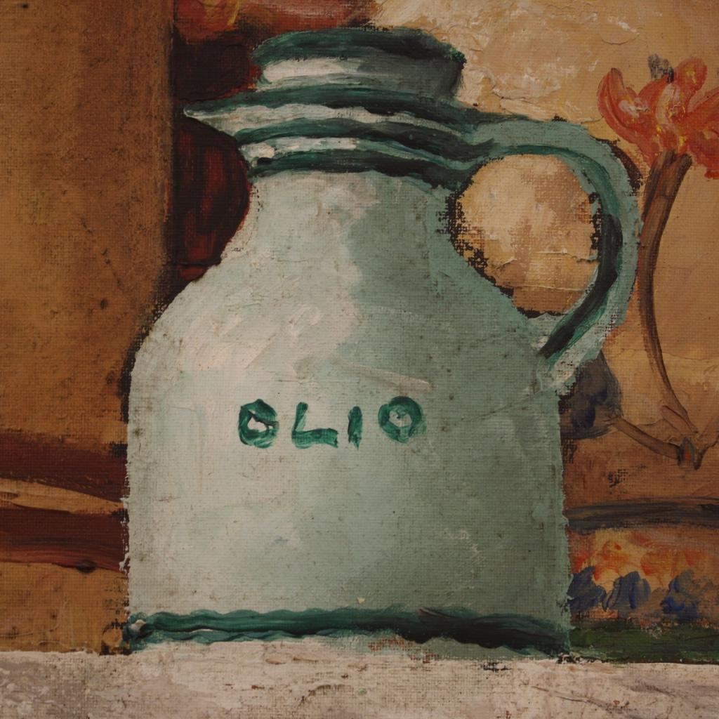 20th Century Oil on Canvas Signed and Dated Italian Still Life Painting, 1968 4