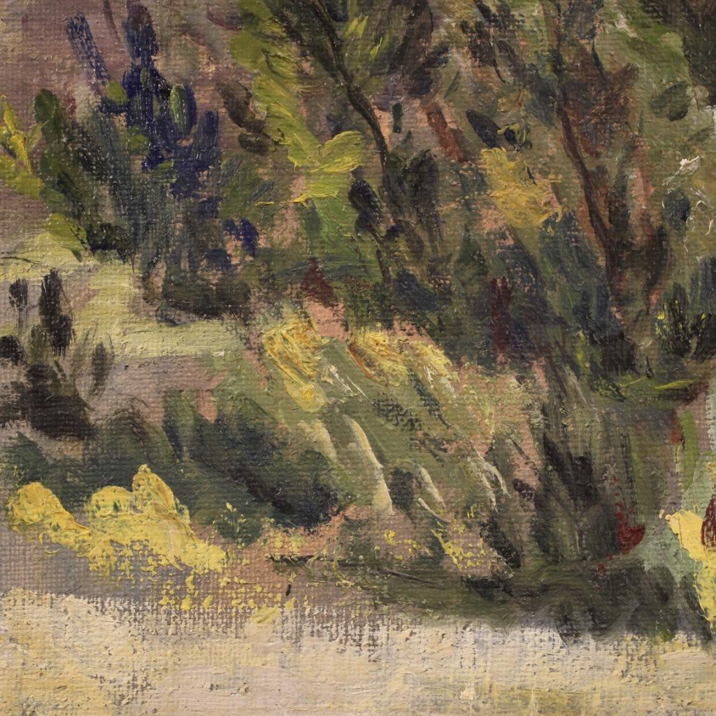 Impressionistisches italienisches Landschaftsgemälde, Öl auf Leinwand, 20. Jahrhundert, signiert, 1960 im Angebot 6