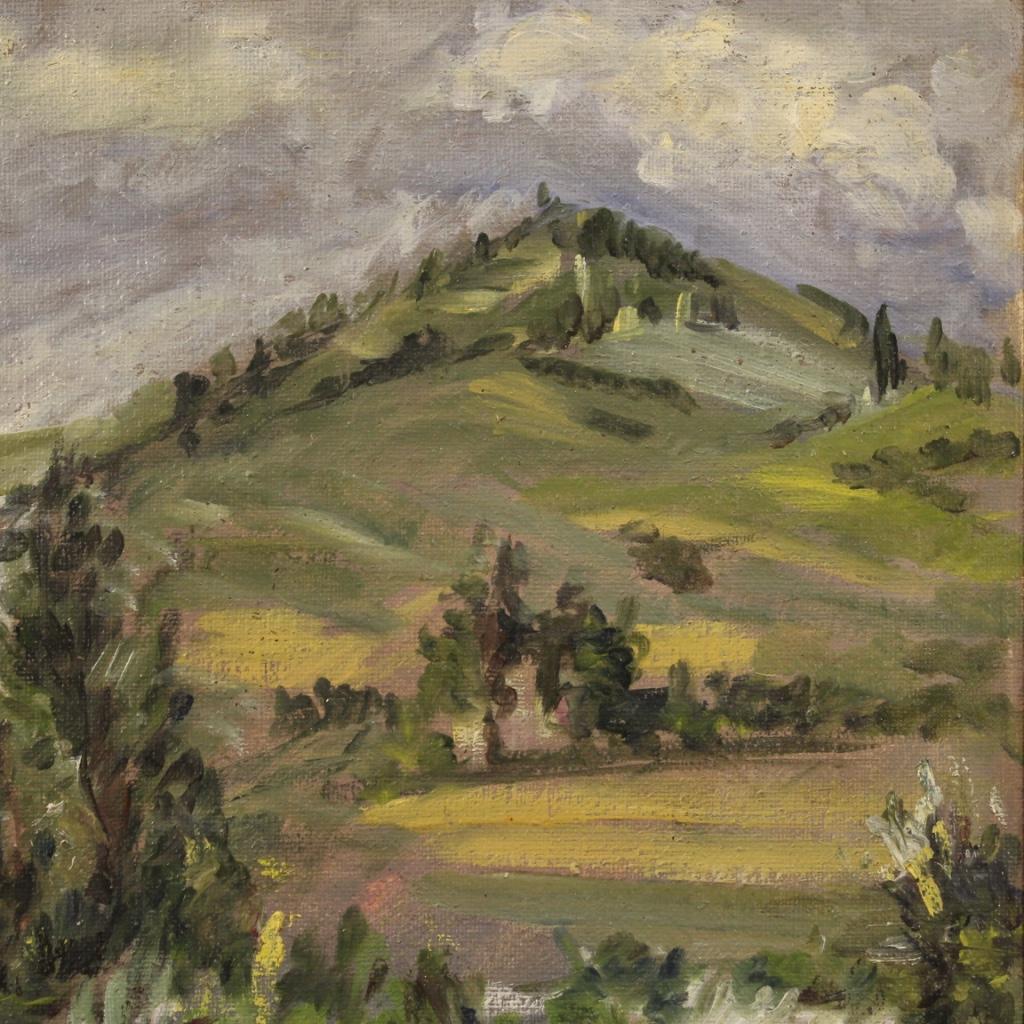 Impressionistisches italienisches Landschaftsgemälde, Öl auf Leinwand, 20. Jahrhundert, signiert, 1960 im Angebot 2