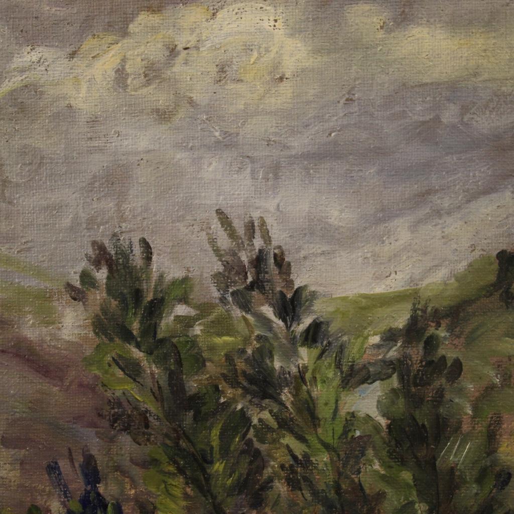 Impressionistisches italienisches Landschaftsgemälde, Öl auf Leinwand, 20. Jahrhundert, signiert, 1960 im Angebot 3
