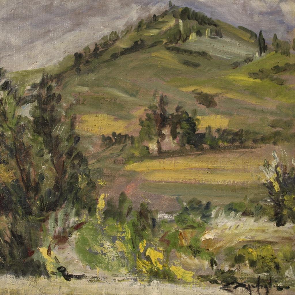 Impressionistisches italienisches Landschaftsgemälde, Öl auf Leinwand, 20. Jahrhundert, signiert, 1960 im Angebot 5