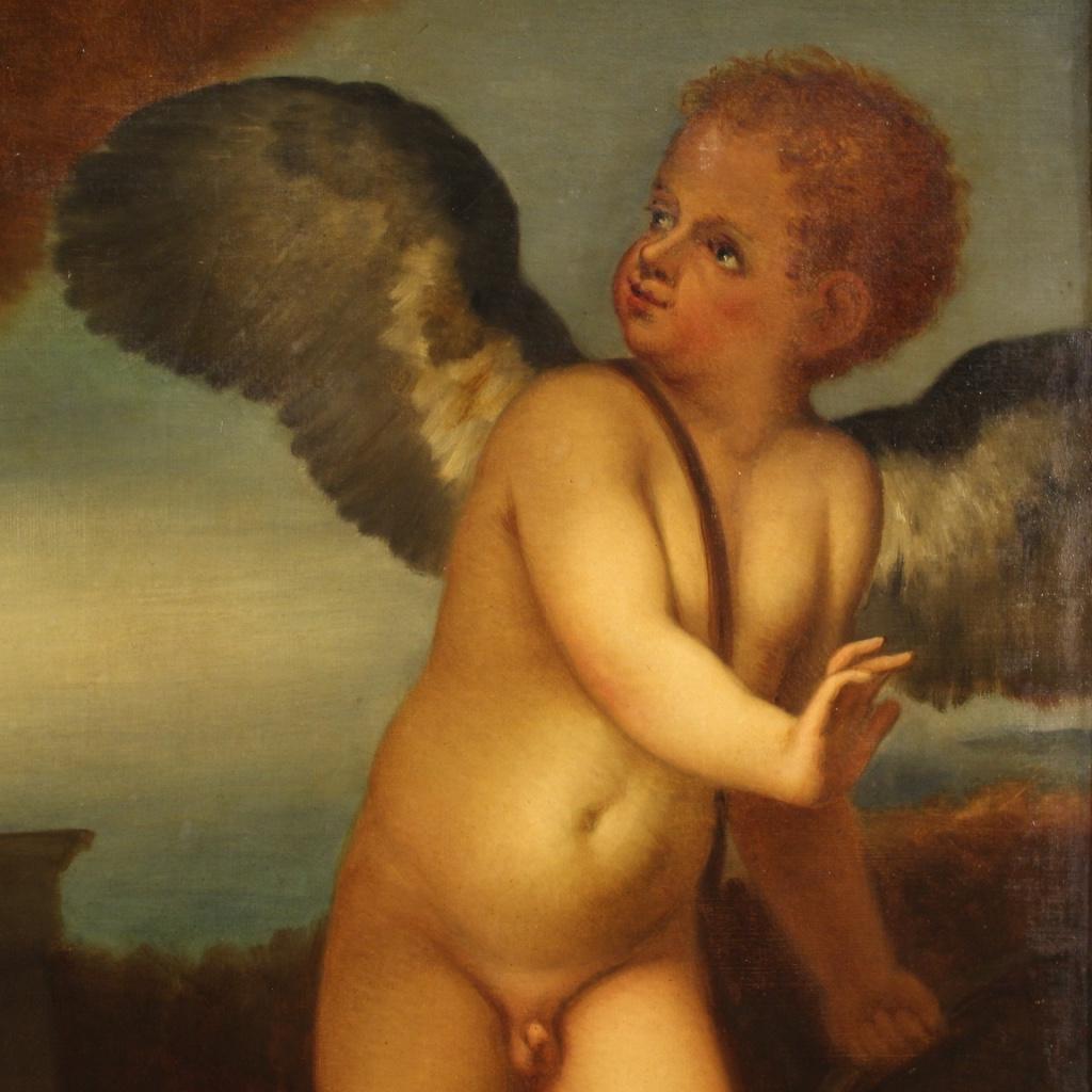 20th Century Oil on Canvas Signed Italian Painting Female Nude Danae, 1950 2