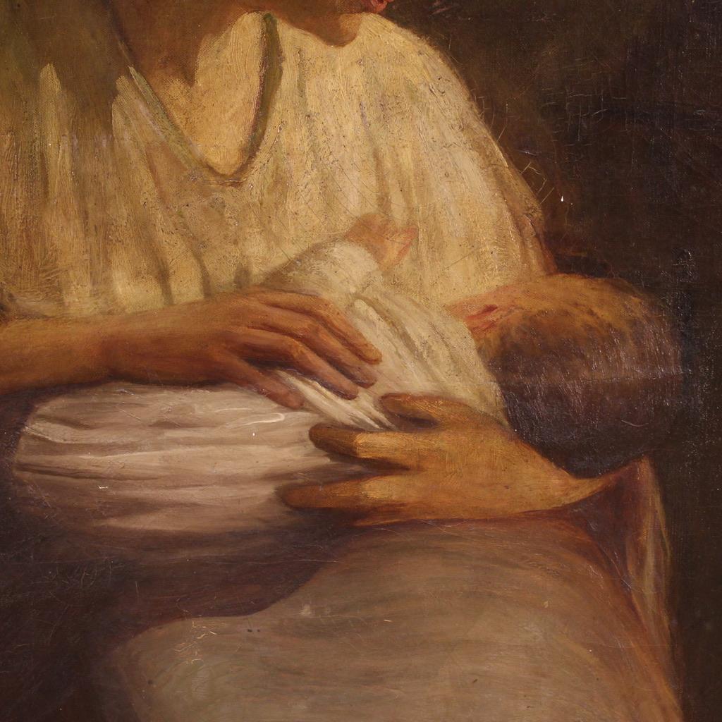 20. Jahrhundert Öl auf Leinwand Spanische Malerei Innenszene, 1920 im Angebot 9