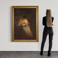 20th Century Oil on Canvas Spanish Painting Interior Scene, 1920