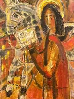 20th Century Oil on Canvas "St. George" by Evgenii Tsarev