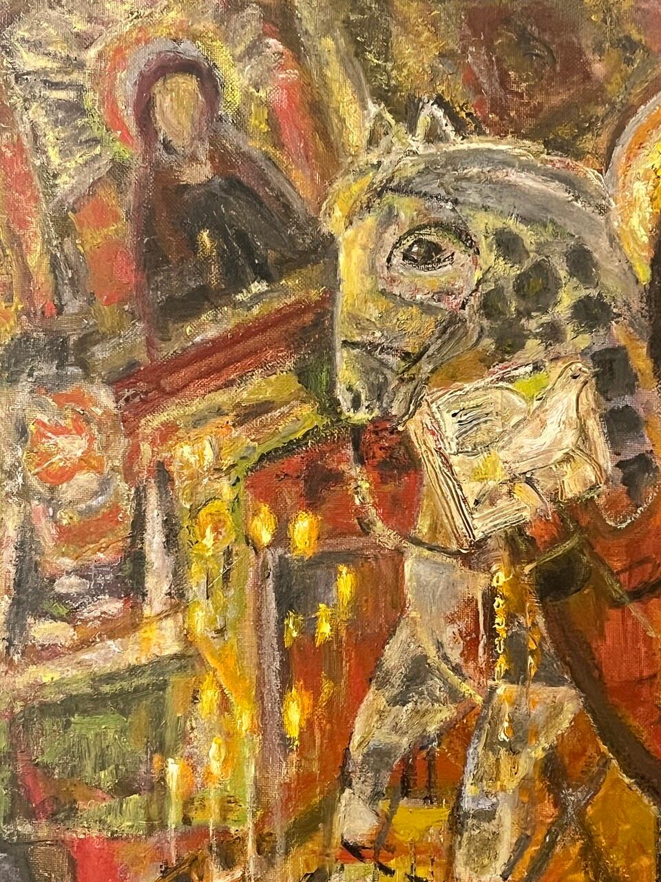 Primitif Huile sur toile du 20e siècle 