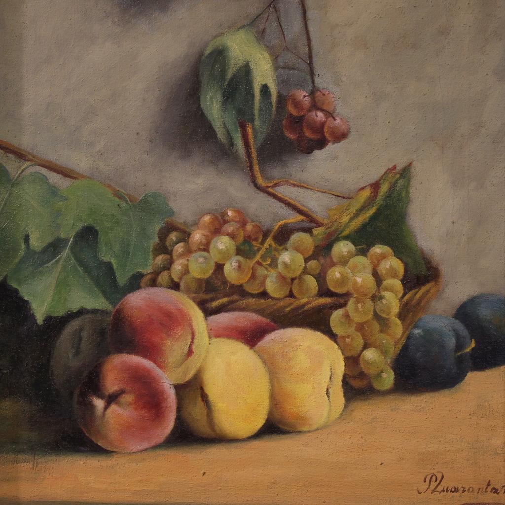 Italian painting dated 1919. Oil on canvas, first canvas, painting depicting a still life with fruit, of good pictorial quality. A small, easily sized painting, signed and dated lower right (see photo), signature under study.

Beautiful contemporary