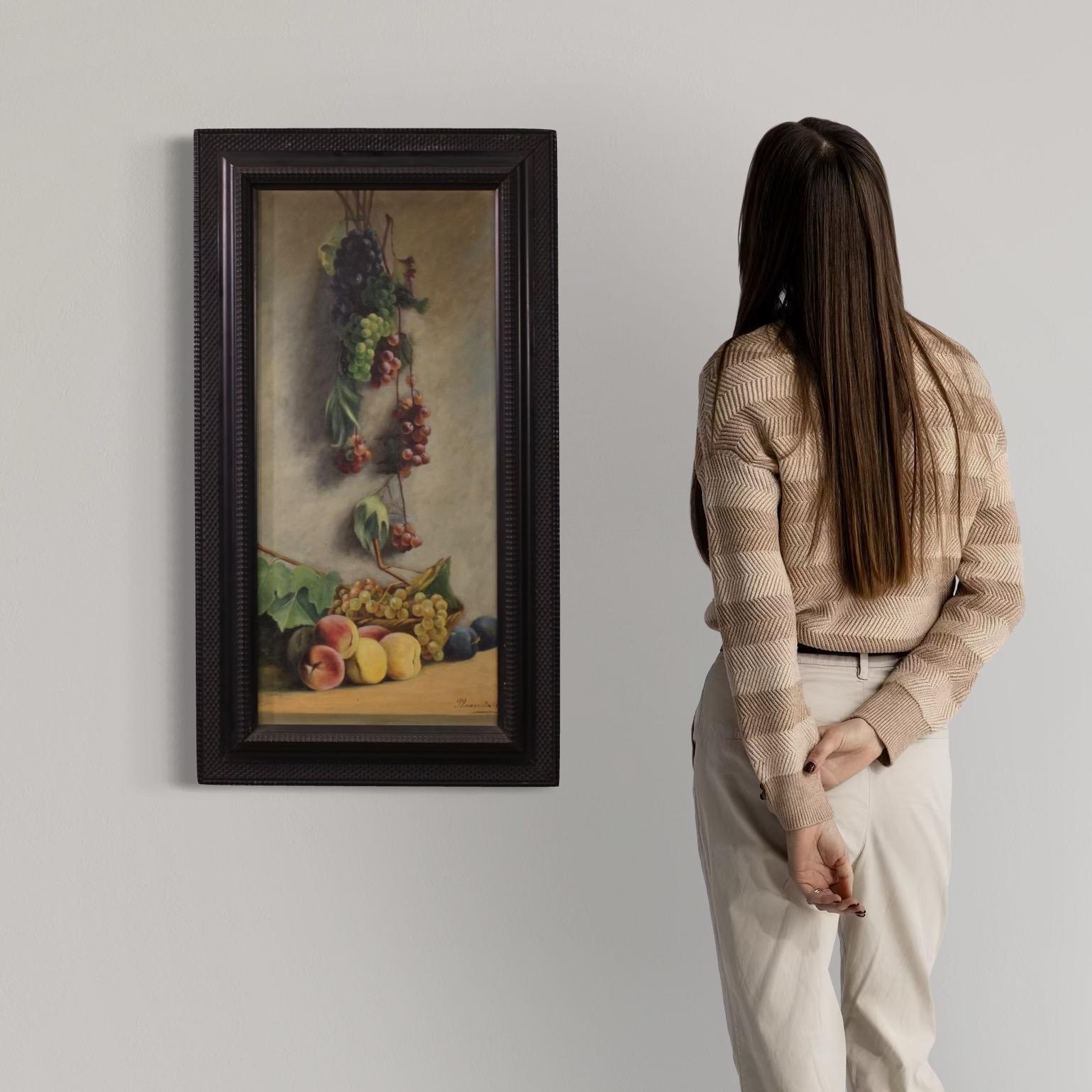 20th Century Oil on Canvas Still Life Italian Signed and Dated Painting, 1919 im Zustand „Gut“ im Angebot in Vicoforte, Piedmont