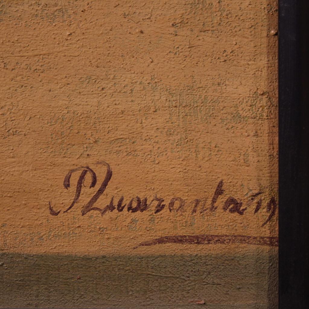 20th Century Oil on Canvas Still Life Italian Signed and Dated Painting, 1919 (Frühes 20. Jahrhundert) im Angebot