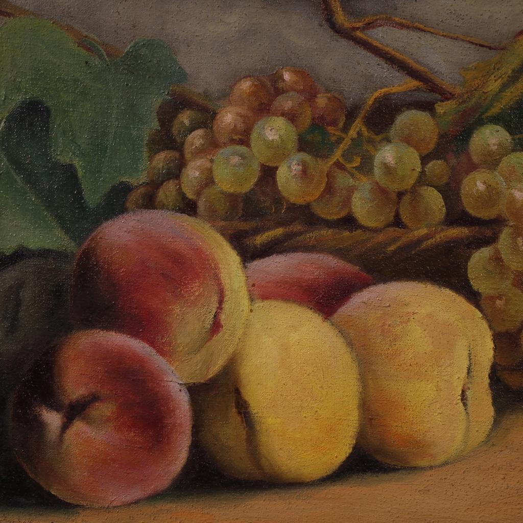 20th Century Oil on Canvas Still Life Italian Signed and Dated Painting, 1919 (Leinwand) im Angebot