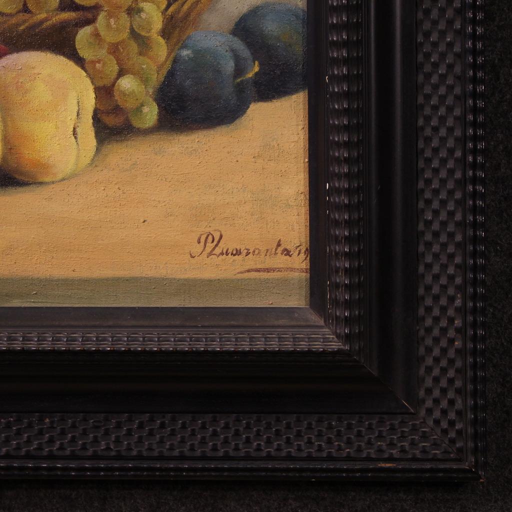 20th Century Oil on Canvas Still Life Italian Signed and Dated Painting, 1919 im Angebot 2