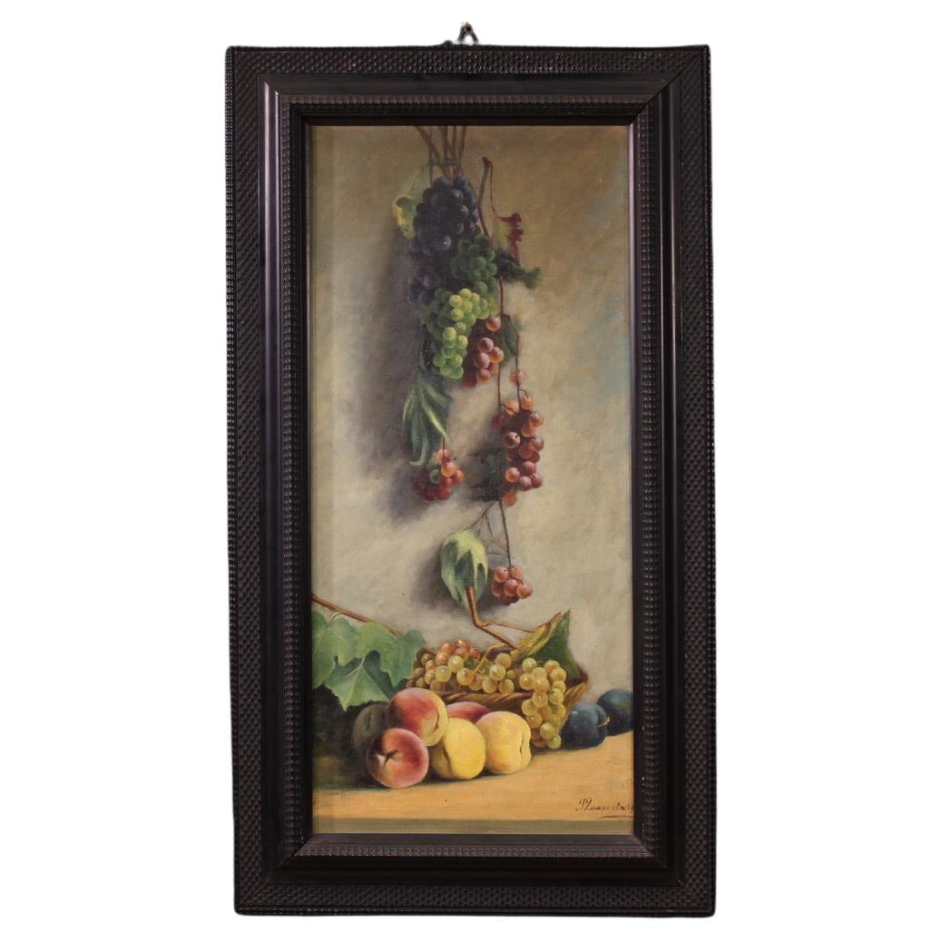 20th Century Oil on Canvas Still Life Italian Signed and Dated Painting, 1919