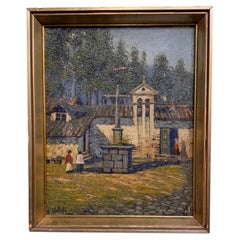 20th Century Oil on Canvas "The Chapel of Consolation"