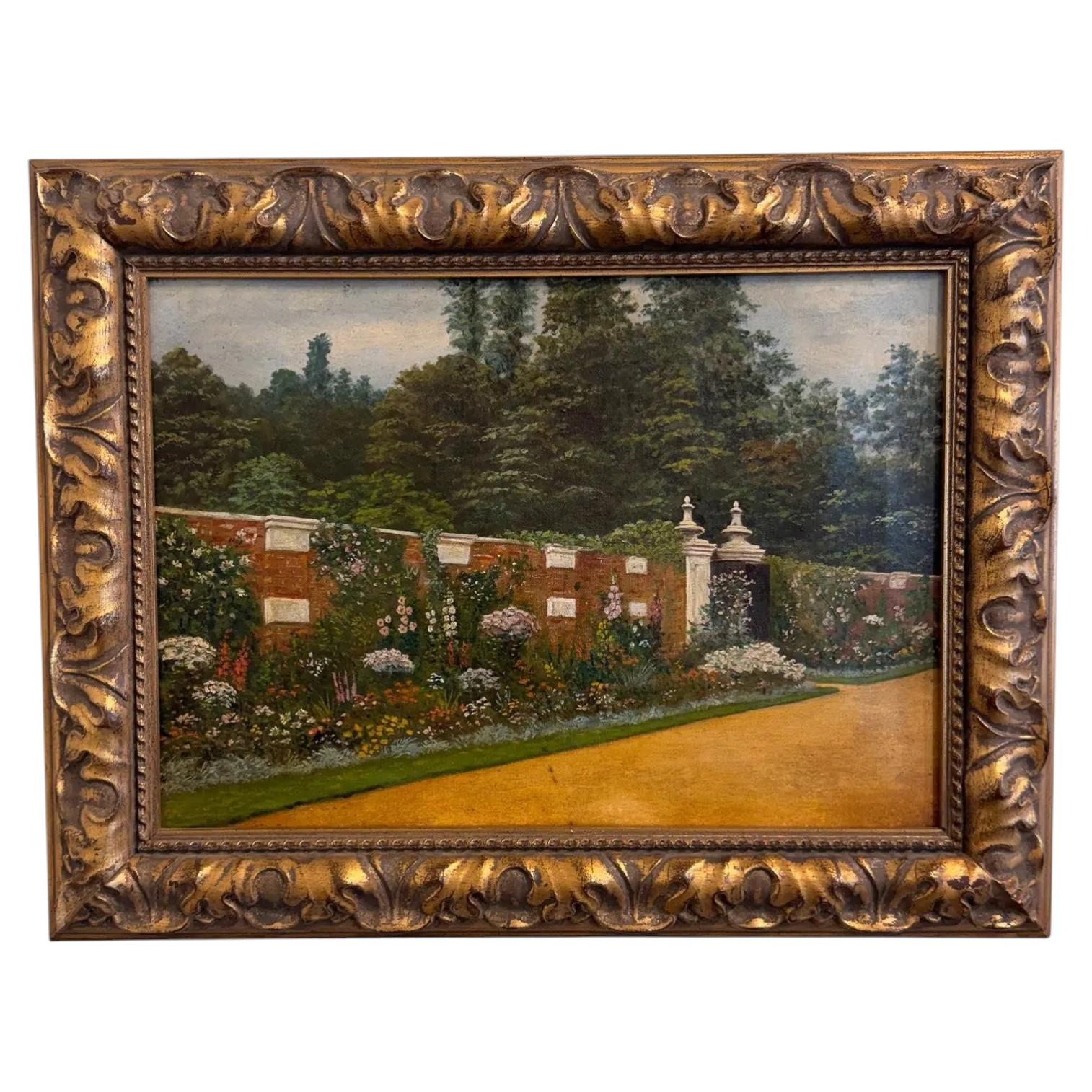20th Century Oil on Canvas "The Wall Borders" For Sale