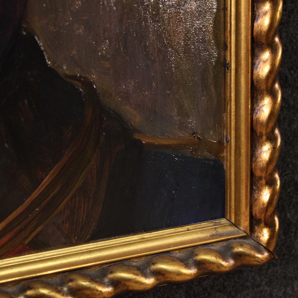 siglo XX Óleo sobre cartón Pintura húngara de retrato de soldado firmada y fechada en venta 3