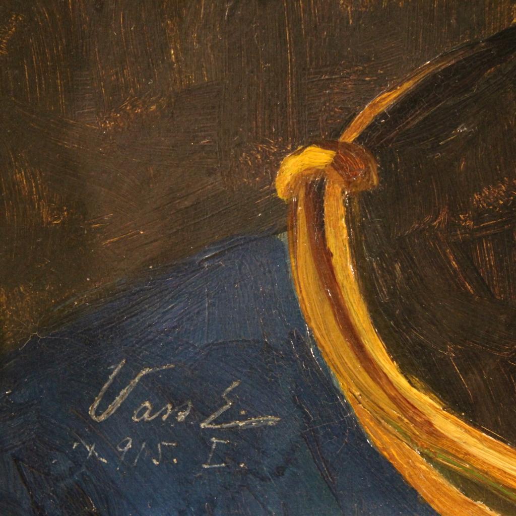 siglo XX Óleo sobre cartón Pintura húngara de retrato de soldado firmada y fechada en venta 4