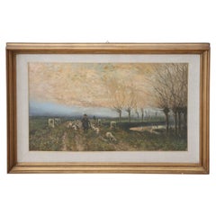 20th Century Oil on Cardboard Impressionist Style Italian Painting, 1980s