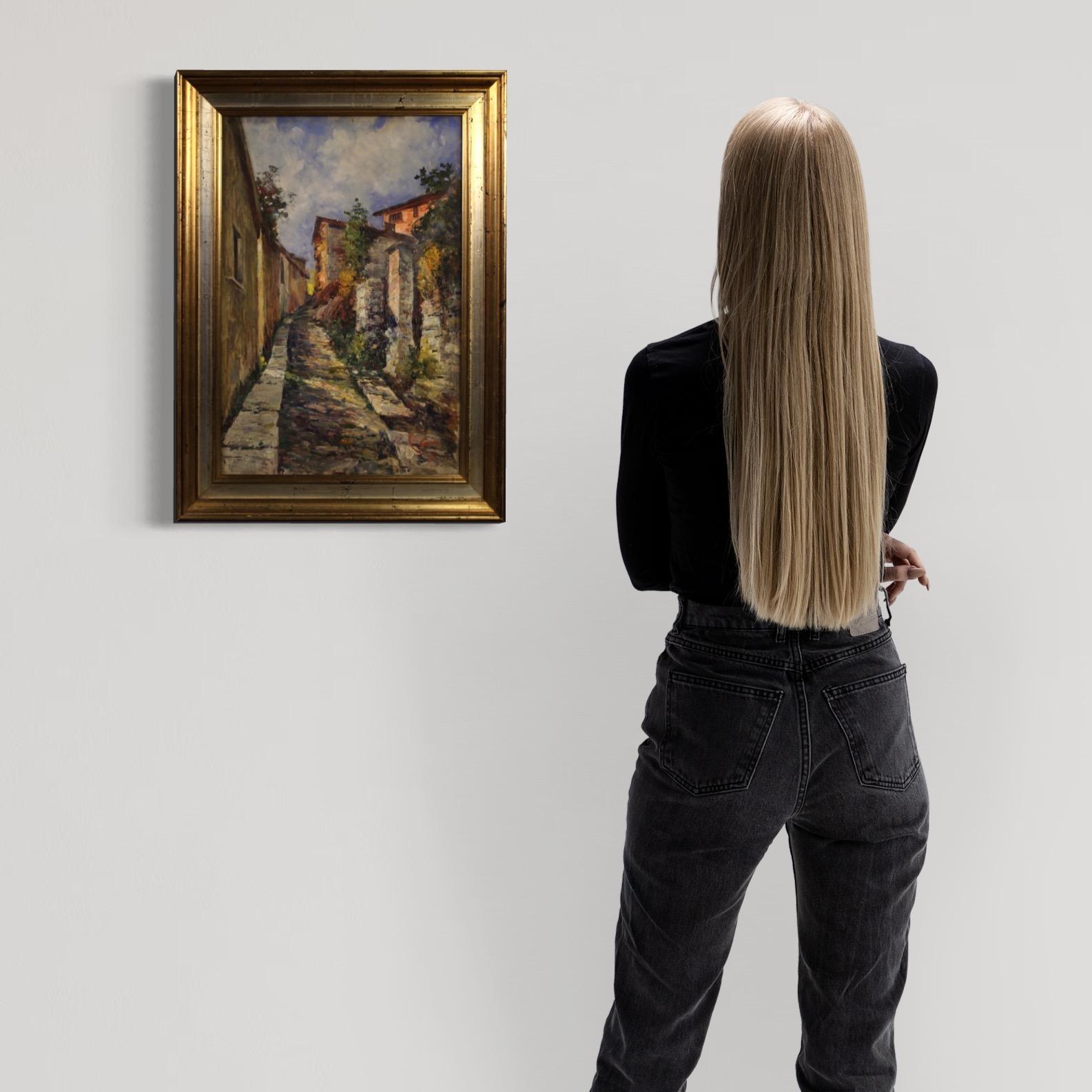 Landschaftsgemälde, Öl auf Karton, Italien, Impressionismus des 20. Jahrhunderts im Angebot 8