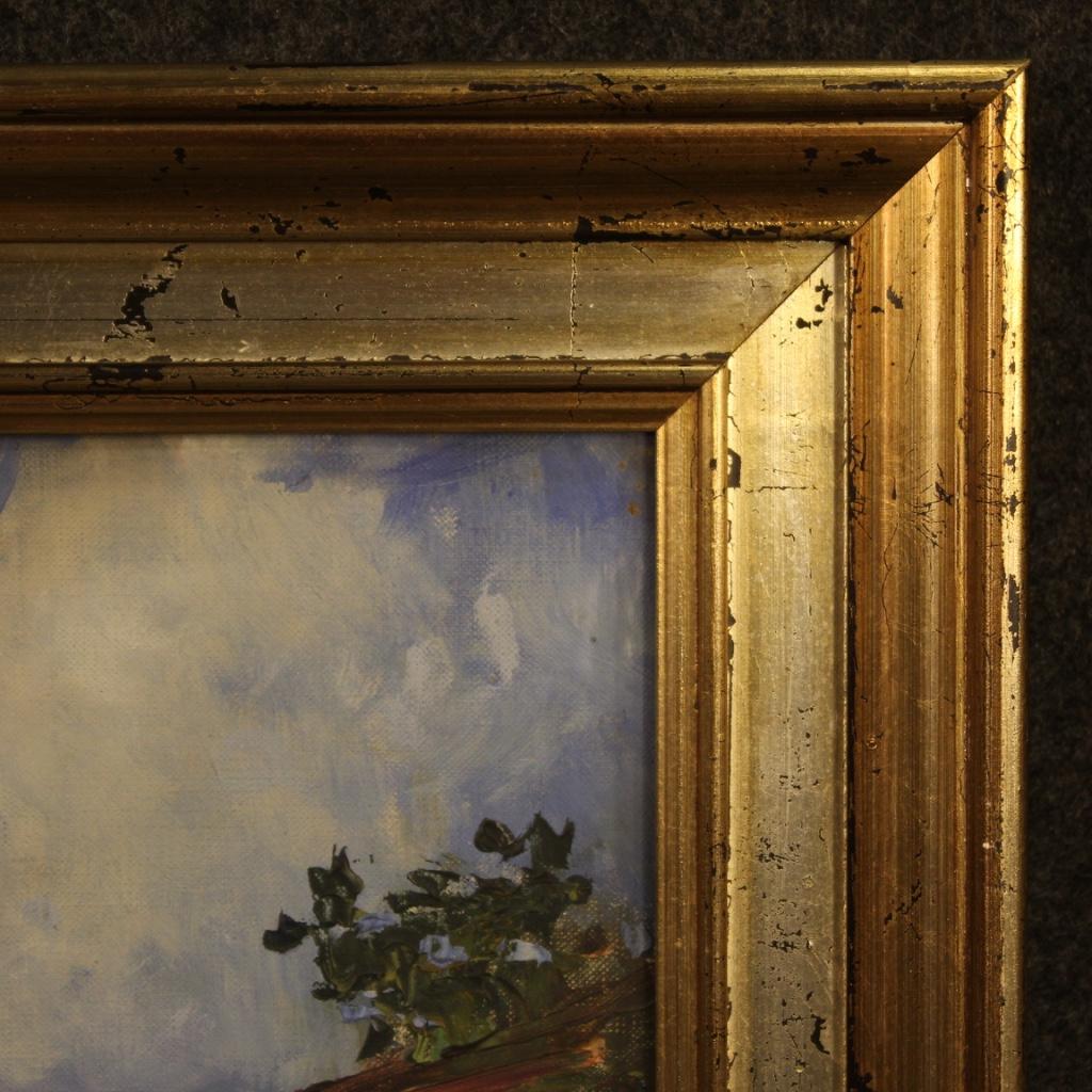Landschaftsgemälde, Öl auf Karton, Italien, Impressionismus des 20. Jahrhunderts im Zustand „Gut“ im Angebot in Vicoforte, Piedmont