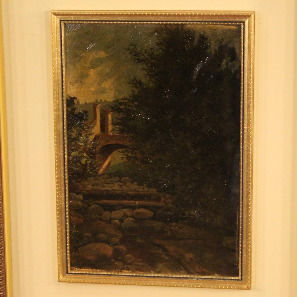 20th Century Oil on Cardboard Italian Landscape Painting, 1970 For Sale 6