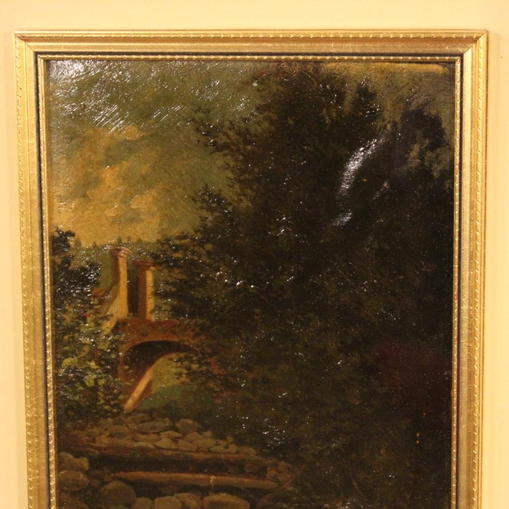 20th Century Oil on Cardboard Italian Landscape Painting, 1970 For Sale 2