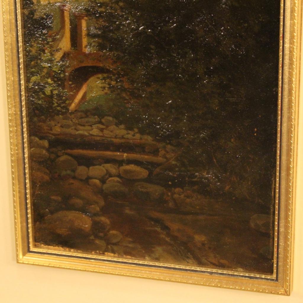 20th Century Oil on Cardboard Italian Landscape Painting, 1970 For Sale 3