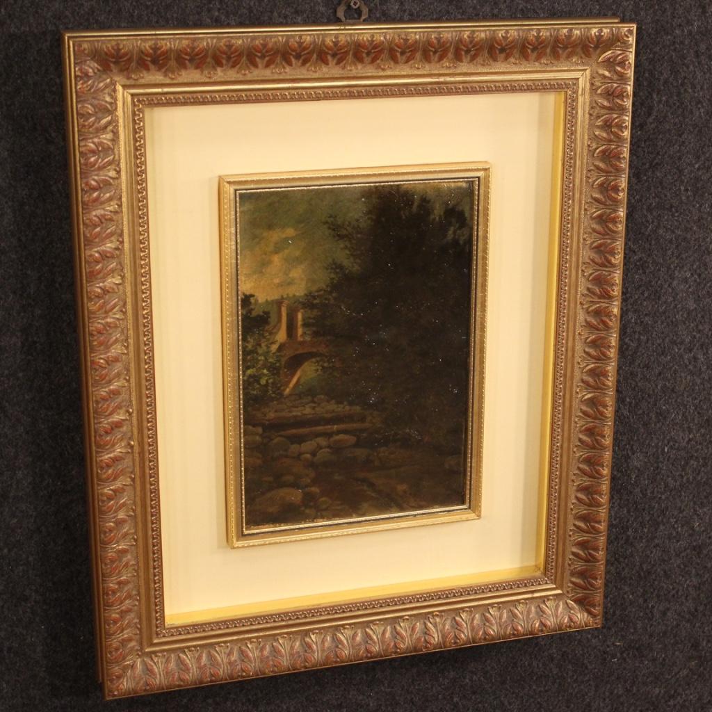 20th Century Oil on Cardboard Italian Landscape Painting, 1970 For Sale 5