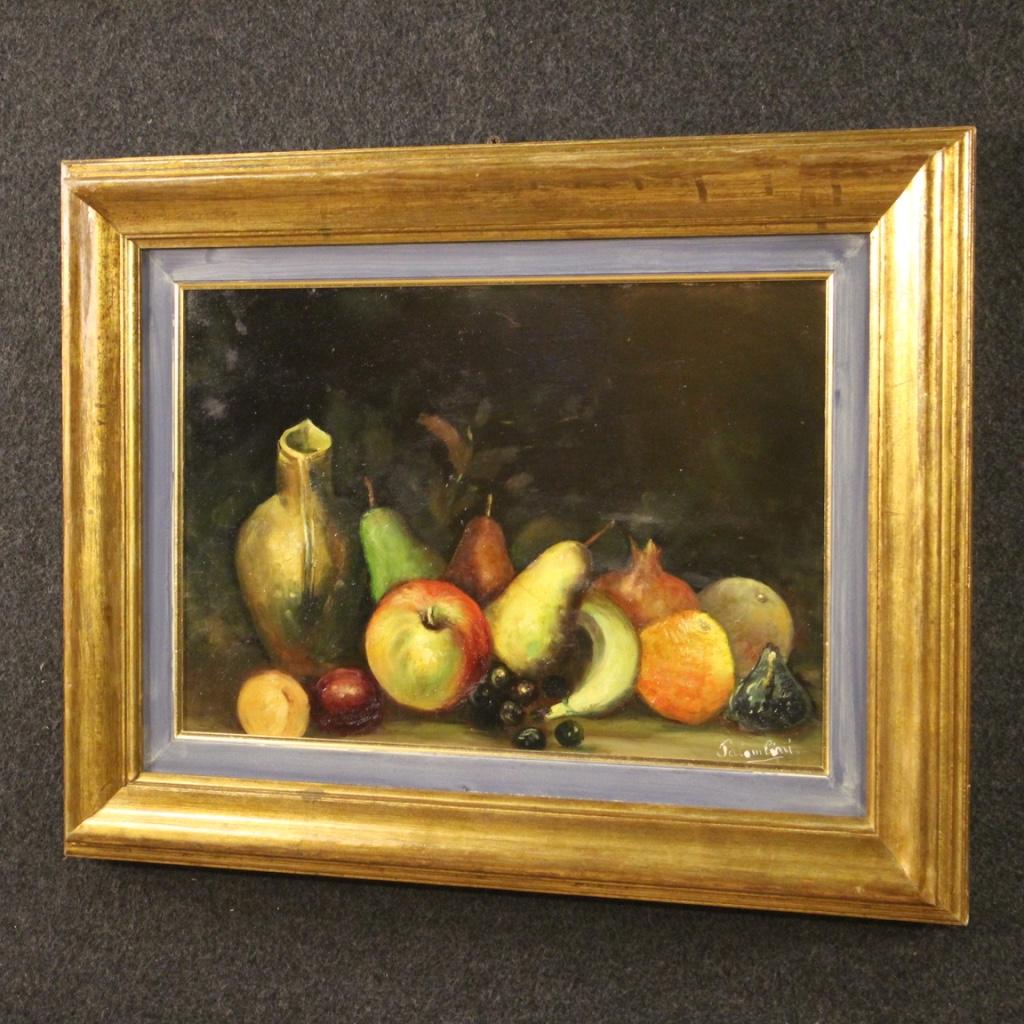 20th Century Oil on Cardboard Italian Signed Still Life Painting, 1970 1