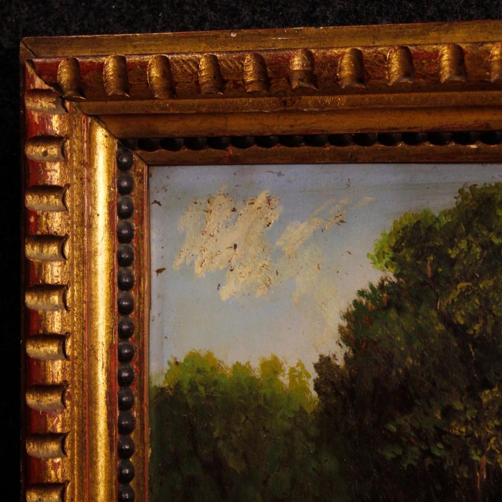 Pair of 20th Century Oil on Cardboard Italian Signed Landscape Paintings, 1960 3